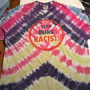 Gallery Dept. Purple Tie-Dye Tee with Yellow Tag